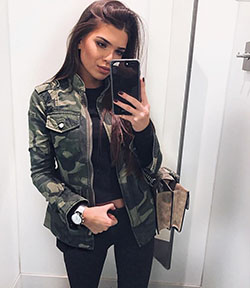 Military jacket with black top: shirts,  Flight jacket,  Military camouflage,  Military Outfit Ideas  