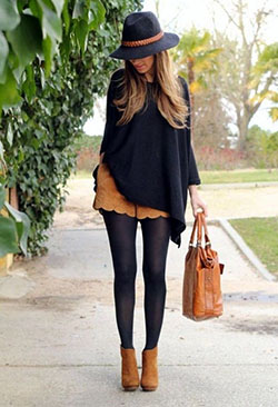 Tights And Leggings With Ankle Boots: Romper suit,  winter outfits,  Boot Outfits  