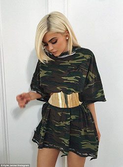 Kylie jenner army shirt dress: Kylie Jenner,  Kendall Jenner,  Kim Kardashian,  Kris Jenner,  Reality television,  Television show,  Military Outfit Ideas  