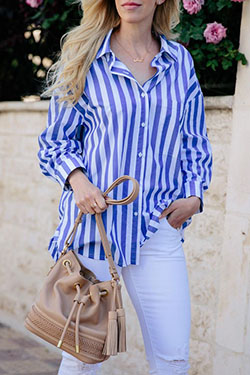 Oversized striped shirt outfit ideas: shirts,  Striped Outfit Ideas  