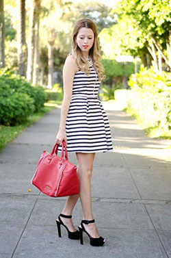 Black and white striped dress ideas: Clothing Accessories,  shirts,  Striped Dress,  Striped Outfit Ideas  