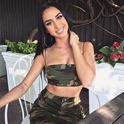 Some of the latest and best camo top women, Womens Padded Bra: Crop top,  Sleeveless shirt,  Military camouflage,  Military Outfit Ideas  