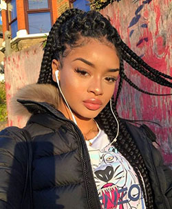 Tips for nice baddie braids, Box braids: Lace wig,  Afro-Textured Hair,  Hairstyle Ideas,  Box braids,  Pixie cut,  Braided Hairstyles,  Hair Care,  Baddie hairstyles  