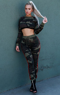 Military Look For Girls: Crop top,  Military Outfit Ideas  