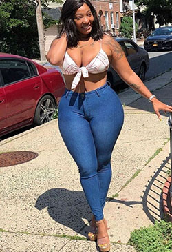 Hottest Black Curvy Women: Slim-Fit Pants,  Hot Black Girls  