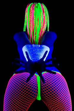 Neon Glow In The Dark Fishnet Leggings: Glowing Fishnet Outfit,  Glow In Dark  