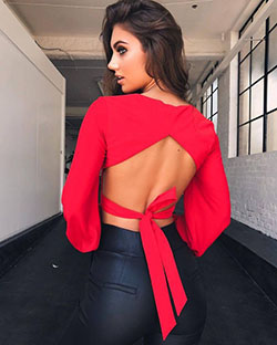 Outfit Ideas With Red Top, Tiger Mist, Backless dress: Backless dress,  Tiger Mist,  Red top  