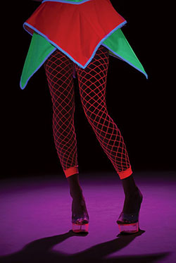 Rave Wear Glowing Fishnet Outfit: Glowing Fishnet Outfit,  Glow In Dark,  Glow In Night  