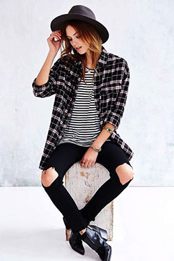 Flannel with striped shirt, Casual wear: Slim-Fit Pants,  shirts,  Flannel Shirt Outfits,  Plaid Shirt  