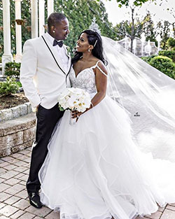 South African Wedding Dresses: Wedding dress,  Black people,  Flower Bouquet,  Wedding reception,  African Wedding Outfits  