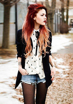 Tomboy Swag Outfits For Girls: Red hair,  Grunge fashion,  Swag outfits,  fashioninsta  