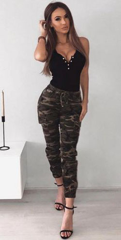 Have a look at cool outfits women, Casual wear: cargo pants,  Ripped Jeans,  Romper suit,  fashion goals,  Military Outfit Ideas  