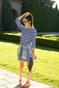 Blue & White Striped Outfit Ideas For Girls: Striped Outfit Ideas  