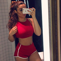 Red Shorts Ideas For Sports Girls: Hot Girls,  Yoga Shorts,  Shorts Outfit  