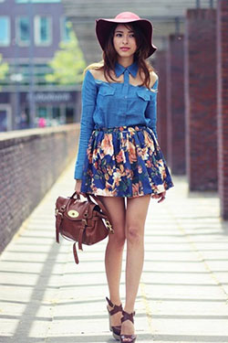 Floral Skirt Outfit Ideas for Spring Weather: Cute outfits,  Skirt Outfit Ideas  