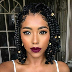 Must try these amazing black women hairstyles: Afro-Textured Hair,  Bob cut,  African Americans,  Box braids,  Box Braid  