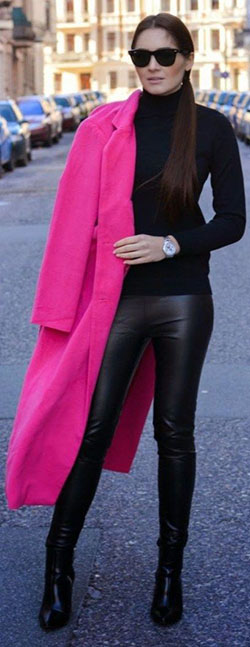 Hot Pink And Black Outfits ForFur clothing: Fur clothing,  Pink Outfits Ideas  