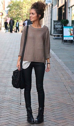 Pretty Girls Outfits with Legging For Winters: Clothing Accessories,  Messy Bun Outfits  