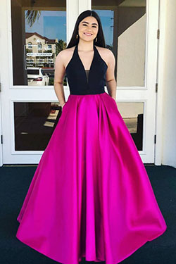 Hot Pink And Black Outfits, Little black dress, Evening gown: party outfits,  Cocktail Dresses,  Evening gown,  Ball gown,  Strapless dress,  Pink Outfits Ideas  