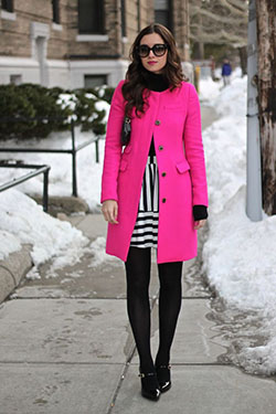 Hot pink winter coat For Winters: winter outfits,  Pink Outfits Ideas,  Wool Coat,  pink blazer,  Pink Jacket,  Winter Coat  