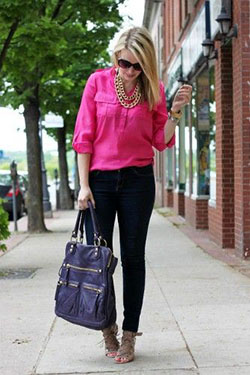 Casual Attire Black And Pink Summer Fashion: Pink Outfits Ideas  