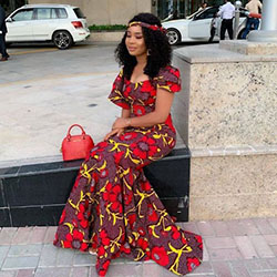 African wax prints beautiful Ankara wedding gown: Ankara Long Gown,  Ankara Gowns  