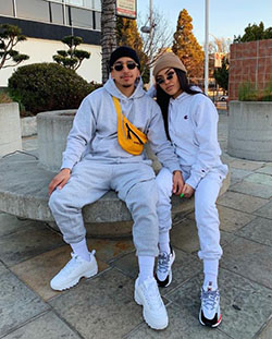 Cozy Winter Matching Couple Outfit Ideas: Matching Couple Outfits,  Matching Outfits,  Air Jordan,  Matching couple,  Couple Swag Outfits  