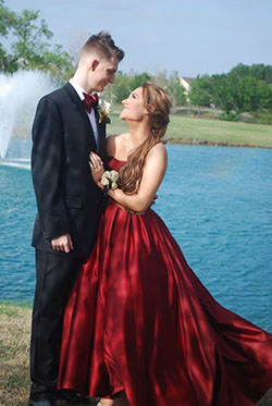 Homecoming Burgundy Slayed Prom Couples Outfit, Evening gown: party outfits,  Wedding dress,  Evening gown,  Ball gown,  Homecoming Outfits,  Prom Suit  