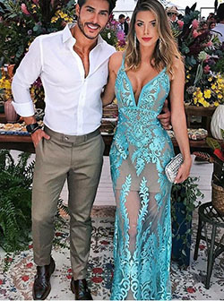 Sexy Sky Blue Homecoming Couples Outfits: party outfits,  Backless dress,  Evening gown,  Spaghetti strap,  Sheath dress,  Homecoming Outfits  