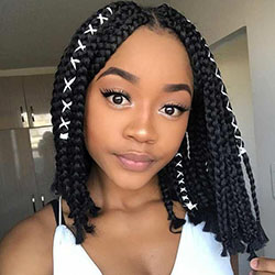 Stunning Medium Box Braids Hairstyle: Lace wig,  Bob cut,  Crochet braids,  Box braids,  African hairstyles,  Hair Care,  Box Braid  