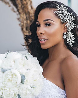 Elegant Black Wedding Hairstyles With Veil: Clothing Accessories,  Afro-Textured Hair,  Make-Up Artist,  African Bridesmaids Hairstyles  