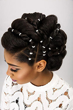 Bridal hairstyle for natural hair: Afro-Textured Hair,  Mohawk hairstyle,  Hair Care,  African Bridesmaids Hairstyles  