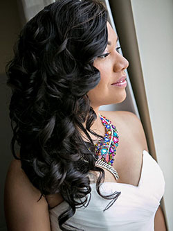 Black brides hairstyles long, Black hair: Lace wig,  Afro-Textured Hair,  Long hair,  African Bridesmaids Hairstyles  