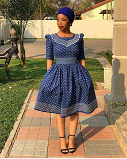 Most Admired Ideas For Shweshwe Dress With African Wax Prints: Maxi dress,  Shweshwe Dresses  