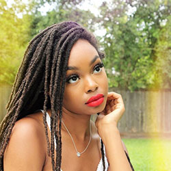 African American Red Lipstick Makeup Black Girl: Dark skin,  Hair Color Ideas,  Brown hair,  African Girl Makeup  