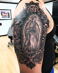 Religious Sleeve Tattoos, Sleeve tattoo, Body art: Sleeve tattoo,  Body art,  Religious Tattoos,  Henk Schiffmacher  