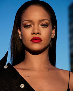 Rihanna fenty In Red lipstick Makeup Look: Fenty Beauty,  African Girl Makeup,  Red Lipstick  