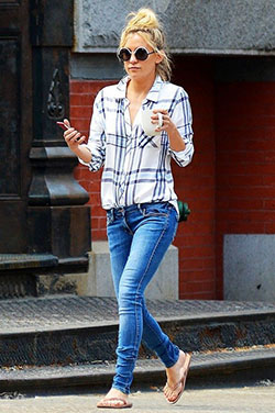 Jeans Checked Shirt For Girs: Slim-Fit Pants,  shirts,  Business casual,  Flannel Shirt Outfits,  Plaid Shirt  
