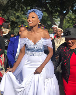 2019 Shweshwe Traditional Wedding Dresses: Ball gown,  Shweshwe Dresses  