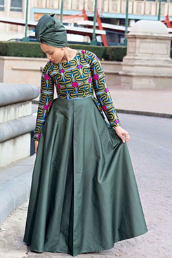 Elegant Long Shweshwe Dress For Makoti: Wedding dress,  African Dresses,  Maxi dress,  Shweshwe Dresses  