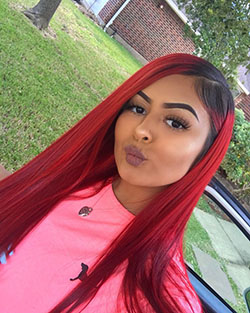 Deep Burgundy Burgundy Hair On Dark Skin: Lace wig,  Hairstyle Ideas,  Red hair,  Hair Color Ideas  