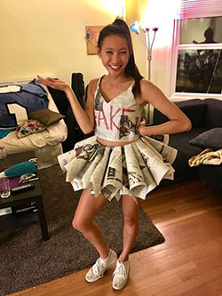 DIY Last Minute Newspaper Halloween Costumes For Girls: Halloween costume,  Homemade Halloween Costume  