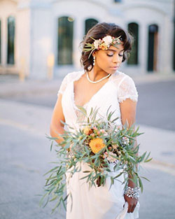 Half Up Half Down Bridal Hair With Tiara: African Bridesmaids Hairstyles  