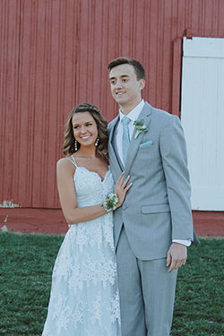 Elegant Homecoming White Outfit For Couples: Flower Bouquet,  Wedding reception,  Homecoming Outfits  