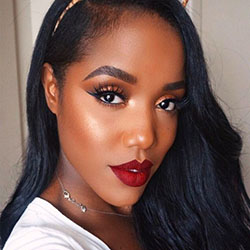 Red lip for dark skin: Dark skin,  Eye Shadow,  MAC Cosmetics,  African Girl Makeup  
