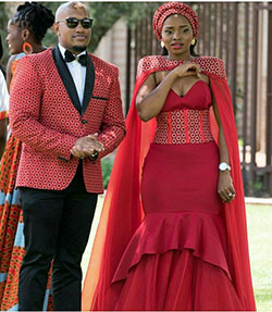 Best Traditional Red Shweshwe Wedding Dresses: Wedding dress,  Evening gown,  African Dresses,  Vintage clothing,  Kente cloth,  Shweshwe Dresses  