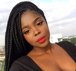 Glam Red Lip Makeup For Girls: Long hair,  Hair Color Ideas,  African Girl Makeup  