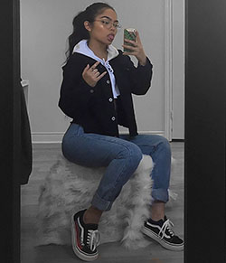Vans Outfit Inspired From Instagram: Swag outfits,  Casual Outfits,  Outfits Vans,  black girl outfit,  Baddie Outfits  