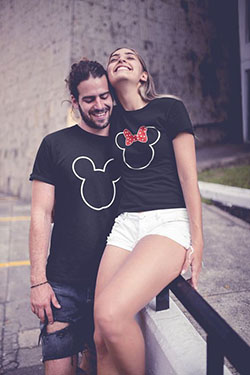 Micky and Minnie Matching Couples T-Shirt Set: 