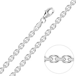 Sterling Silver 3.5mm Anchor Chain Necklace Diamond Cut £54.00: 